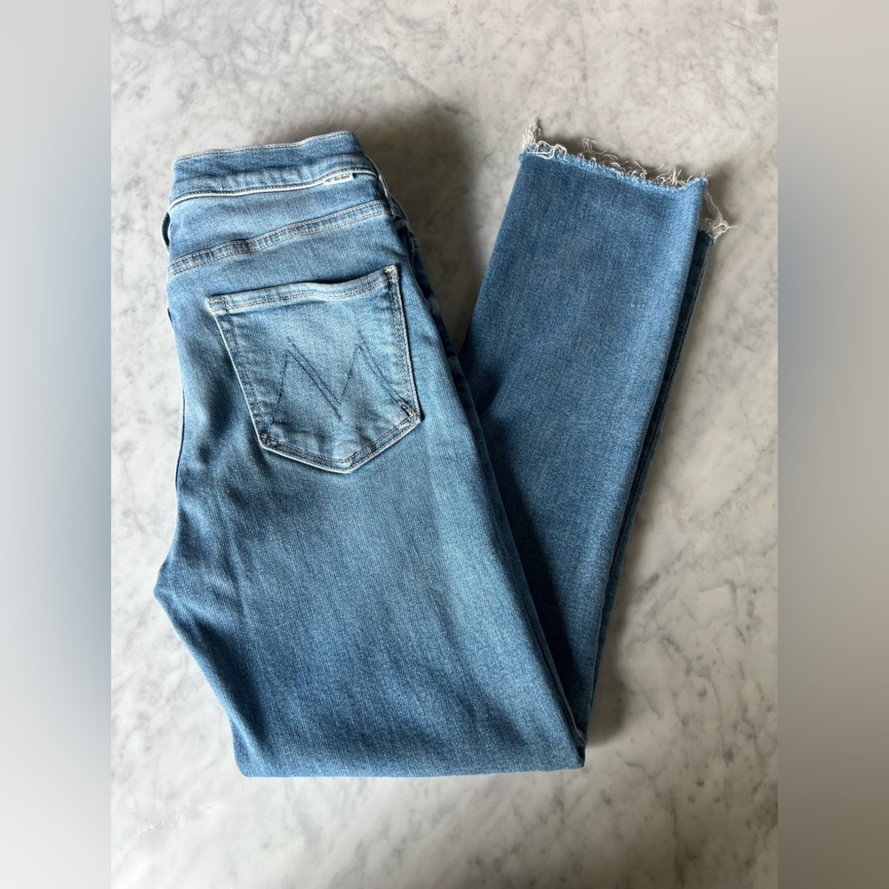 MOTHER Light Wash Ankle Crop Jeans